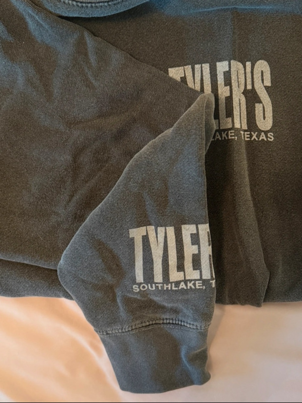 Comfort Colors Men's Gray Crewneck Sweatshirt with White Logo